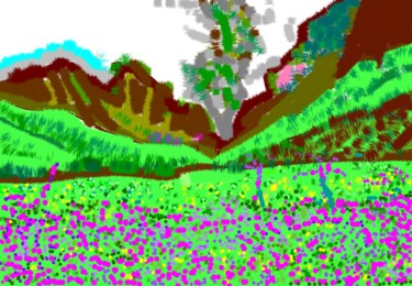 Digital Arts titled "valley-of-flowers-7…" by Anandswaroop Manchiraju, Original Artwork, Digital Painting