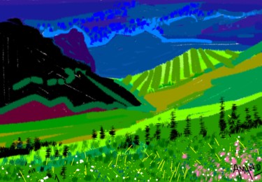 Digital Arts titled "valley-of-flowers-1…" by Anandswaroop Manchiraju, Original Artwork, Digital Painting