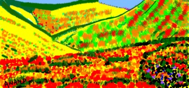 Digital Arts titled "valley-of-flowers-1…" by Anandswaroop Manchiraju, Original Artwork, Digital Painting