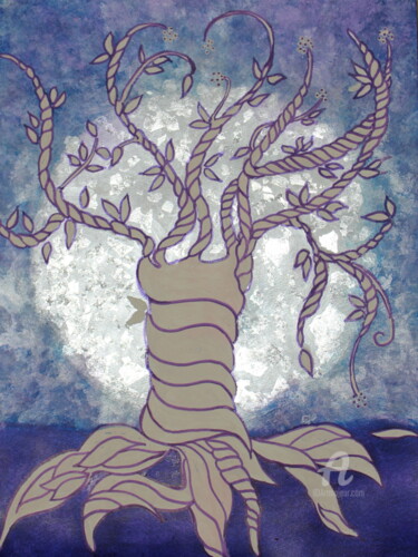 Guidance / écoute intérieure, silence Painting titled "Guidance / écoute i…" by Corinne Brossier (Atelier de l'imaginaire), Original Artwork, Acrylic