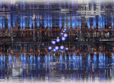 USINAGAZ ........ Transport en sus. Délais 15 jours. Peinture intitulée "USINAGAZ ........ T…" par Pix-Peinture Kabuki, Œuvre d'art originale, Huile