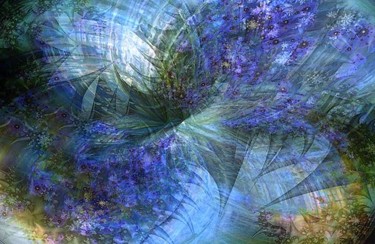 MYOSOTIS ...... Transport en sus. Délais 15 jours. Peinture intitulée "MYOSOTIS ...... Tra…" par Pix-Peinture Kabuki, Œuvre d'art originale, Huile