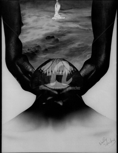 Collages intitulée "A. Artaud NB 1" par Nelly Sanchez, Œuvre d'art originale