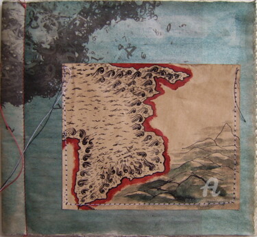 Peinture intitulée "Livre-journal (couv…" par Hélène Mongin, Œuvre d'art originale, Encre