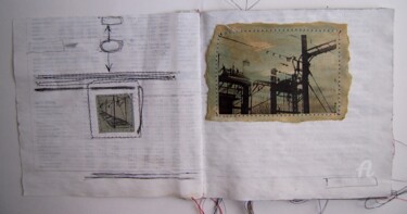 Peinture intitulée "livre-journal-voie-…" par Hélène Mongin, Œuvre d'art originale
