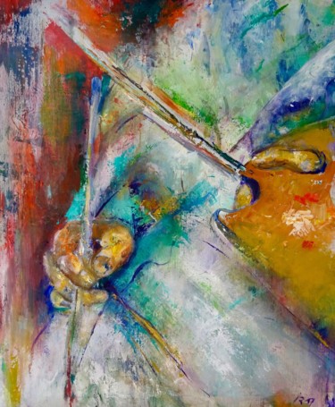 Peinture intitulée "le peintre" par Isabelle Reygaerts, Œuvre d'art originale, Huile