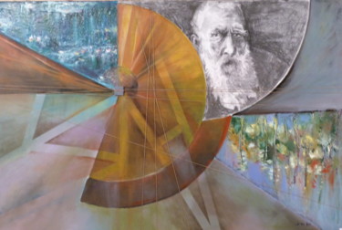 Peinture intitulée "Hommage à Claude Mo…" par Job, Œuvre d'art originale, Huile