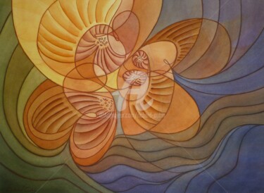 Peinture intitulée "Fleurs ensoleillées" par Richard Aubin, Œuvre d'art originale, Aquarelle