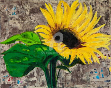 Peinture intitulée "Tu-es-mon-Soleil" par Emma Henriot, Œuvre d'art originale, Huile