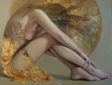 aureolée Peinture intitulée "aureolée" par Pascal Dugourd, Œuvre d'art originale, Huile Monté sur Châssis en bois