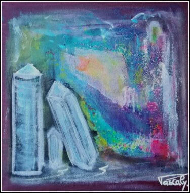 Malerei mit dem Titel "Les cristaux" von Pascaly, Original-Kunstwerk, Acryl