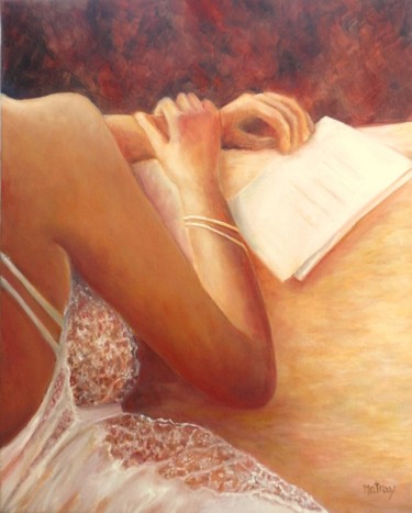 Peinture intitulée "la lettre" par Matray Marie-Christine, Œuvre d'art originale, Huile