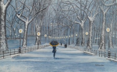 Central Park en décembre Pintura intitulada "Central Park en déc…" por Rose Passalboni Giudicelli, Obras de arte originais, Acrílico