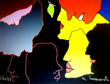 Disegno intitolato "img sconosciuti che…" da Mateci-Antonio Lucio Rudy Lacquaniti, Opera d'arte originale