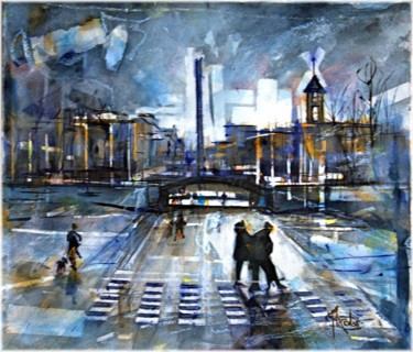 Peinture intitulée "aquarelle-apreslapl…" par Rémy Nicolas Graphite, Œuvre d'art originale, Aquarelle