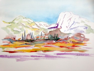 Painting titled "Mont Ventoux" by Jean-Louis Gaillard, Original Artwork, Watercolor
