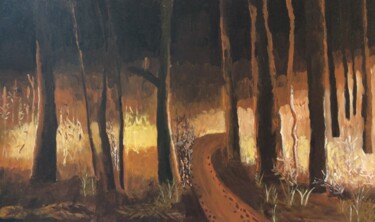 Peinture intitulée "Lumière  mystérieuse" par Many, Œuvre d'art originale, Acrylique