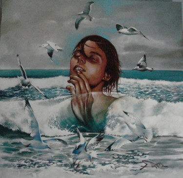 Peinture intitulée "IODALYSQUE" par José Garcia (GARBEL), Œuvre d'art originale, Acrylique