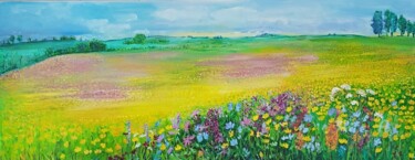 「Frühlingwiese」というタイトルの絵画 Jadwiga Rudnickaによって, オリジナルのアートワーク, オイル