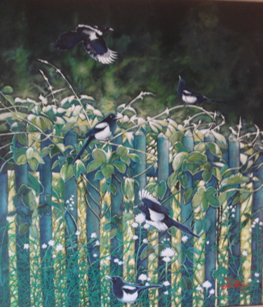 Peinture intitulée "LES PIES" par José Garcia (GARBEL), Œuvre d'art originale, Acrylique