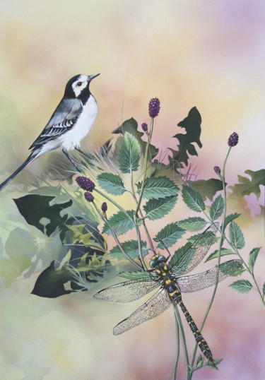 Peinture intitulée "Pré marécageux" par Bernard Domange, Œuvre d'art originale, Acrylique