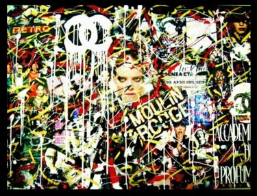 Collages intitolato "CHANEL&ROUGE" da Simone Lazzarini, Opera d'arte originale, Smalto