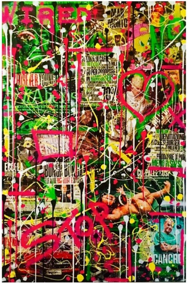 I MALI DEL MONDO... UN MONDO DI MALI Collages intitolato "I MALI DEL MONDO...…" da Simone Lazzarini, Opera d'arte originale, Collages Montato su Telaio per barel…