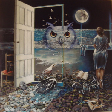 INSOMNIES(clin d'oeil a DALI) Peinture intitulée "INSOMNIES(clin d'oe…" par José Garcia (GARBEL), Œuvre d'art originale, Acrylique