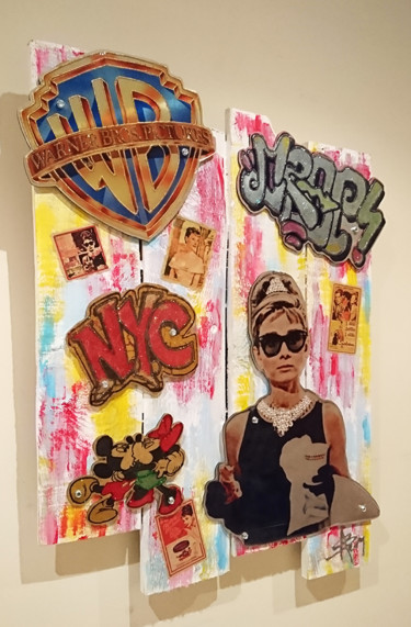 Collages intitulée "Audrey, Mickey & Mi…" par Alan Berg, Œuvre d'art originale