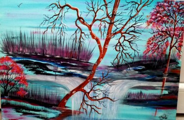 Tableau d arbres à l acrylique