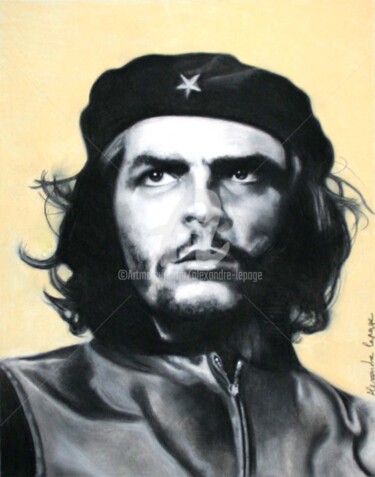 Che Guevara Drawing titled "Che Guevara" by Alexandre Lepage, Original Artwork, Pastel