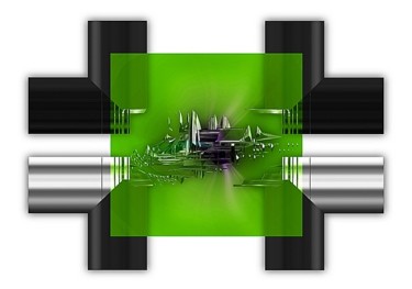 Artisanat intitulée "CRUX (verte)" par Pix-Peinture Kabuki, Œuvre d'art originale