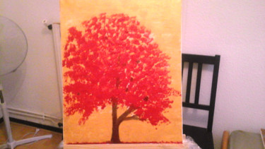 Un arbre rouge à l acrylique