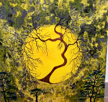 Un arbre rouge à l acrylique