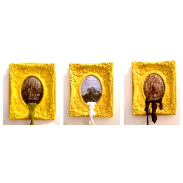 PAESAGGI TRAFFICATI Collages intitolato "PAESAGGI TRAFFICATI" da Simone Lazzarini, Opera d'arte originale, Collages Montato su Pannello di legno