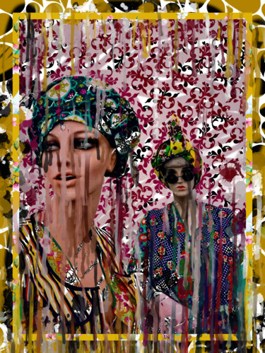 2 women Arts numériques intitulée "2 women" par Nicole Rochedix, Œuvre d'art originale, Peinture numérique