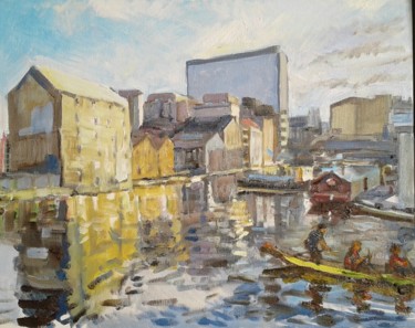 Painting titled "Boland's Mill, Dubl…" by Andrew Moore, Original Artwork, Oil