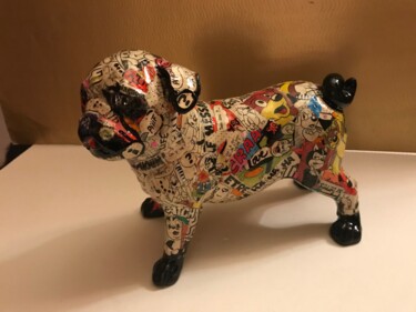 제목이 "ARTY chien carlin.j…"인 조형물 Patricia Ducept (Art'Mony)로, 원작, 도예