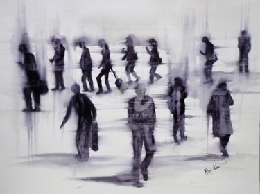 Pintura titulada "Las Prisas" por Benilde, Obra de arte original, Acuarela