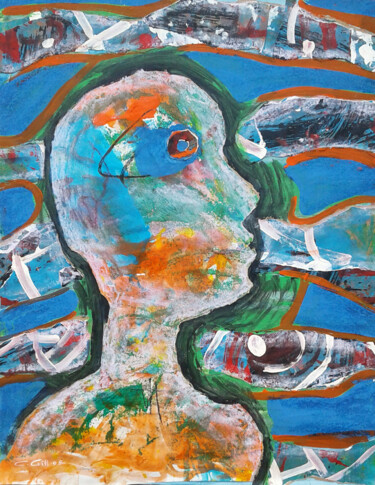 Collages titled "Looking out to Blue" by Colin Gill, Original Artwork, Paper