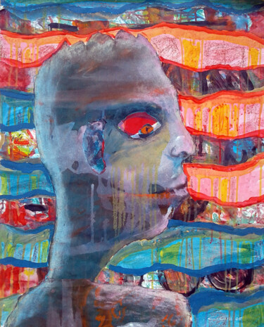 Collages titled "Crazy Man" by Colin Gill, Original Artwork, Paper