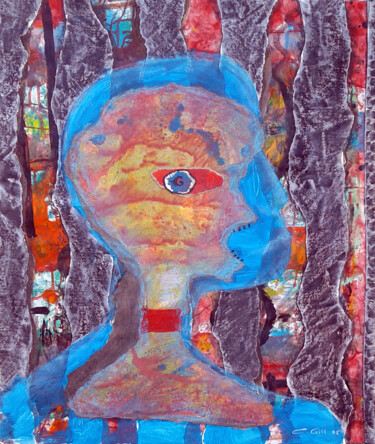 Collages titled "Blue" by Colin Gill, Original Artwork, Paper