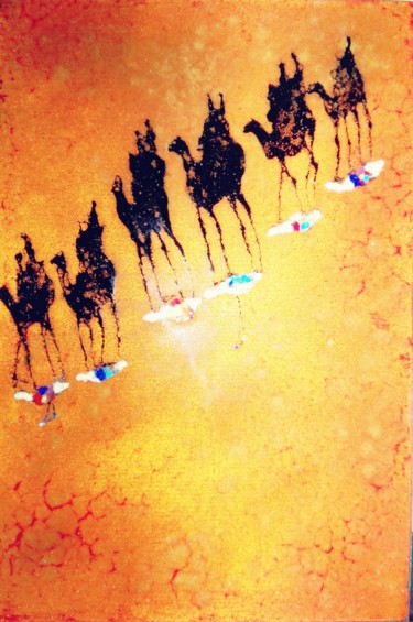 Hors du temps - Pièce unique - N°81 Malerei mit dem Titel "Hors du temps - Piè…" von Isabelle Mathis, Original-Kunstwerk, Emaille