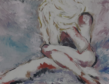 Tristesse infinie Peinture intitulée "Tristesse infinie" par Véroniq'S, Œuvre d'art originale, Huile