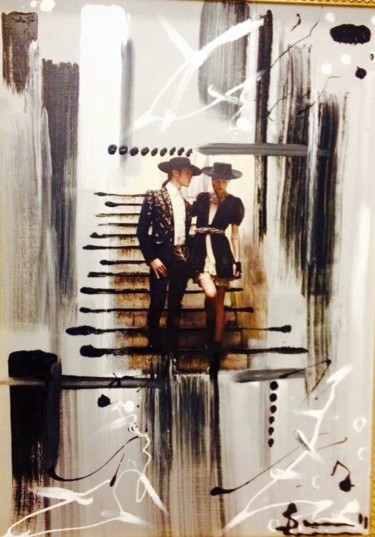 Collages intitolato "TUTTA LA VITA" da Simone Lazzarini, Opera d'arte originale, Smalto