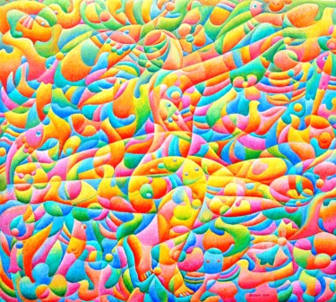 Картина под названием "Пробуждение весны" - Alexander Breskin, Подлинное произведение искусства, Масло Установлен на Деревян…