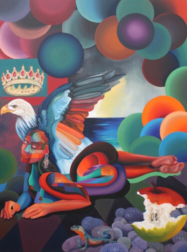 Pintura intitulada "RAINHA E MÃE PODERO…" por Emanuel Aguiar, Obras de arte originais, Acrílico