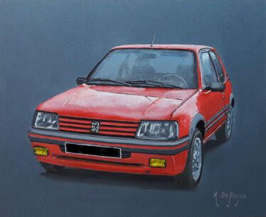 Peinture intitulée "Voiture ancienne -…" par Michel De Ruyck, Œuvre d'art originale, Huile