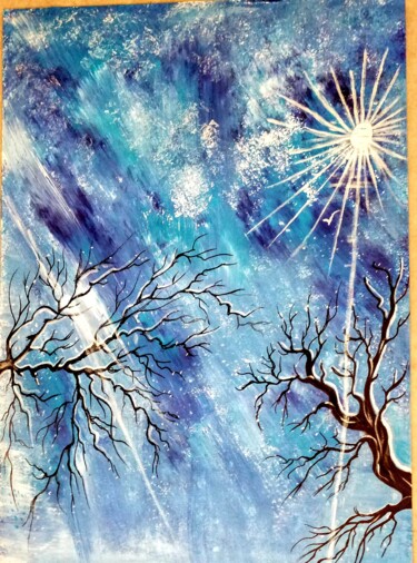 Tableau d arbres rouge