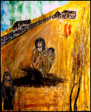 Peinture intitulée "LES ADIVASIS" par Gillsman, Œuvre d'art originale